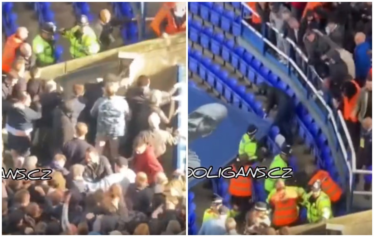 Millwall Birmingham City fans fight video