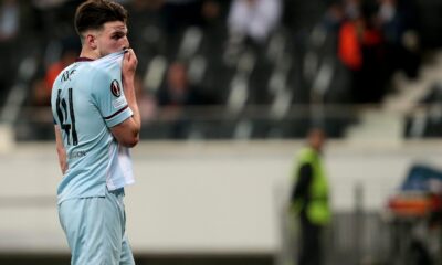 Tunnel footage reveals Declan Rice’s referee outburst after Europa exit