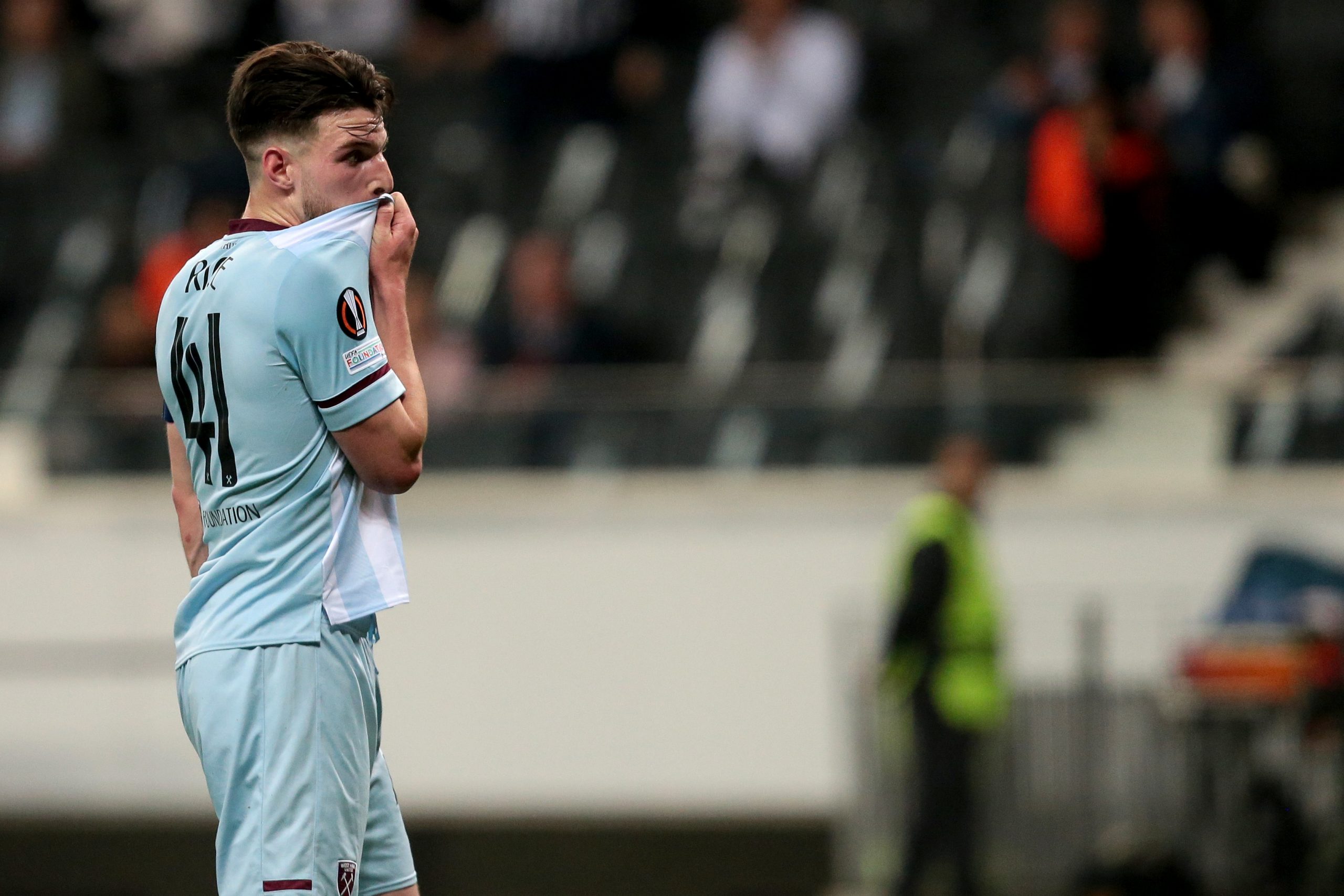 Tunnel footage reveals Declan Rice’s referee outburst after Europa exit Tunnel footage reveals Declan Rice’s referee outburst after Europa exit