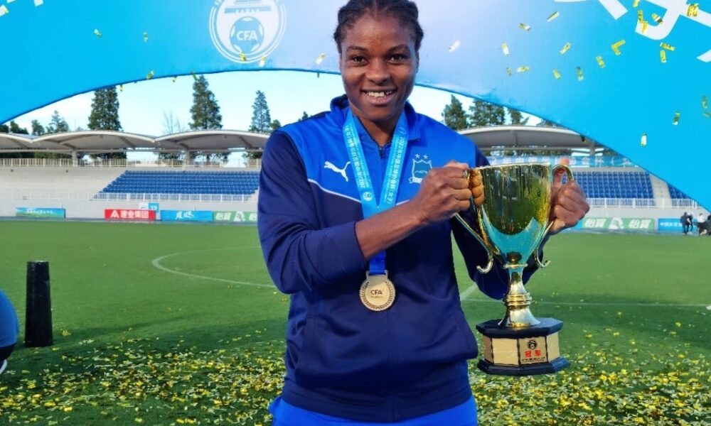 Super Falcons striker elated with FA Cup triumph in China Super Falcons striker elated with FA Cup triumph in China