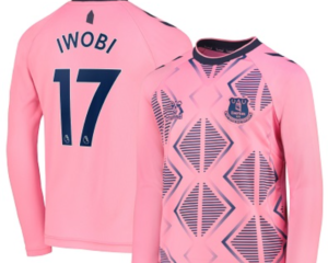 Iwobi models Everton’s new pink away kit