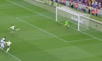 Riyad Mahrez scores penalty vs Barcelona
