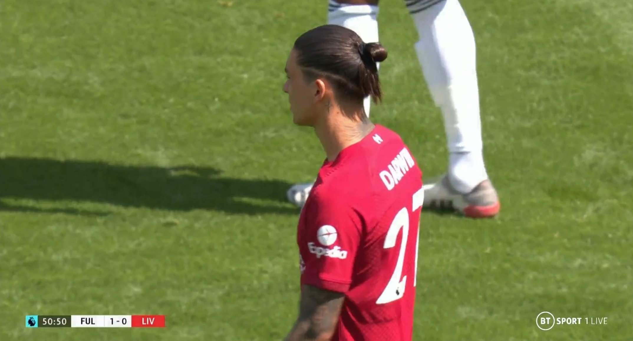 Darwin Nunez equalises for Liverpool with cheeky flick Darwin Nunez equalises for Liverpool with cheeky flick