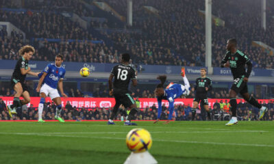 Iwobi goes down with Everton at Goodison Park Iwobi goes down with Everton at Goodison Park