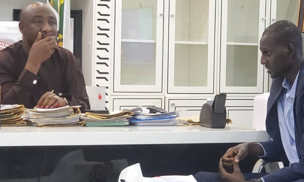 Africa Beach Soccer Union president visits new NFF president, seeks cooperation