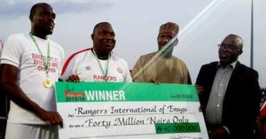 Gov. Ugwuanyi gives 36 Rangers players plots of land Gov. Ugwuanyi gives 36 Rangers players plots of land
