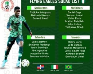 U-20 World Cup: Flying Eagles squad released