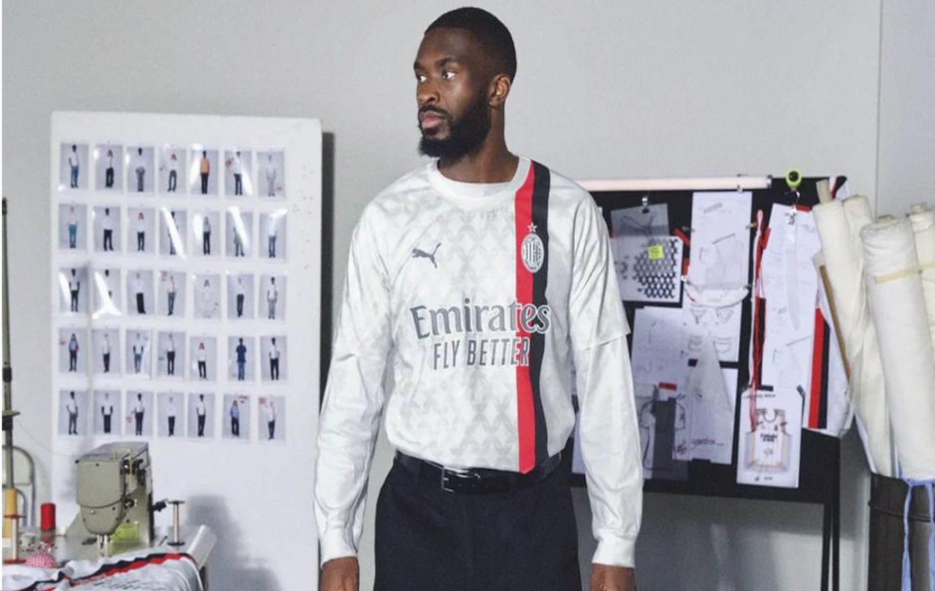 Fikayo Tomori models AC Milan new away kit Fikayo Tomori models AC Milan new away kit