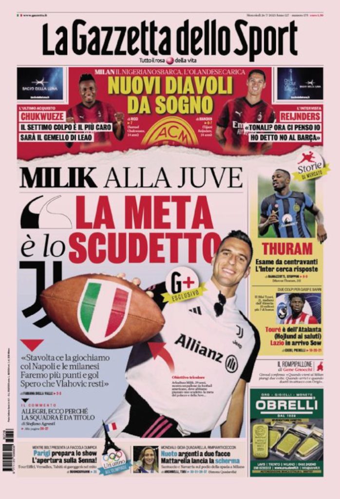 Today’s Papers – New Milan Devils, Sow for Lazio, Calvert-Lewin Roma Today’s Papers – New Milan Devils, Sow for Lazio, Calvert-Lewin Roma
