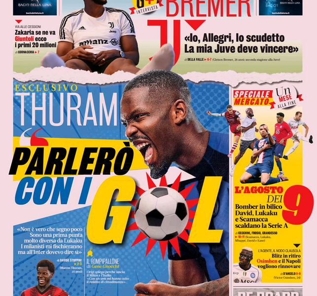 Today’s Papers – Lukaku’s bluff, Thuram talks goals, Musah to Milan