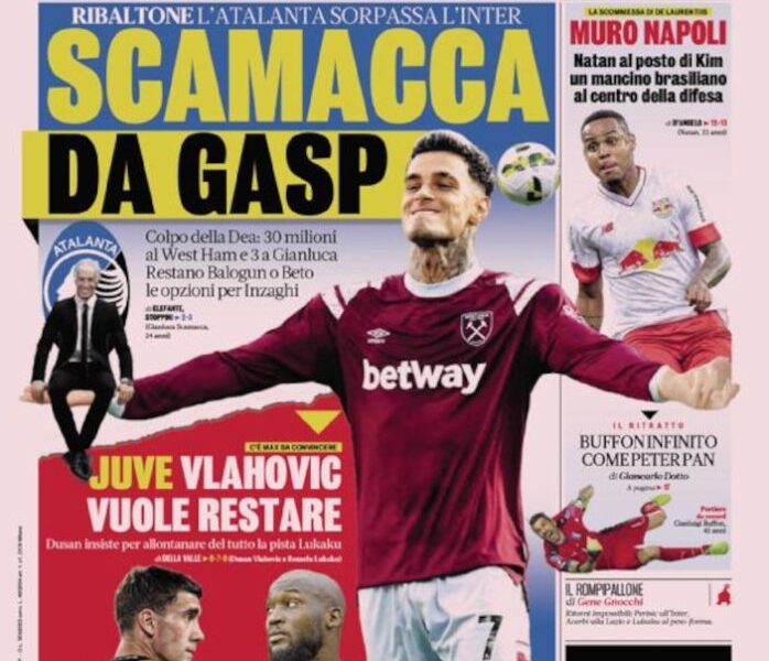 Today’s Papers – Scamacca for Gasp, Vlahovic wants to stay Today’s Papers – Scamacca for Gasp, Vlahovic wants to stay