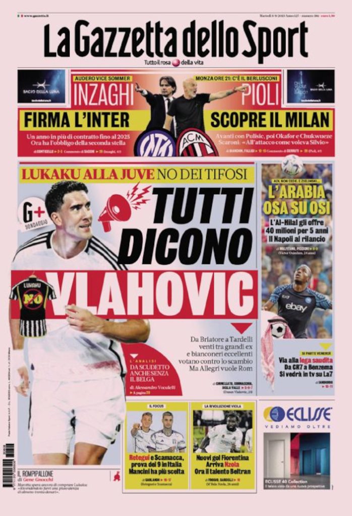 Today’s Papers – Fans say no to Lukaku, Napoli send message Today’s Papers – Fans say no to Lukaku, Napoli send message