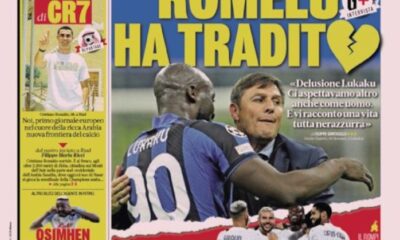 Today’s Papers – Lukaku betrayed Inter, 230m for Osimhen and Zielinski Today’s Papers – Lukaku betrayed Inter, 230m for Osimhen and Zielinski