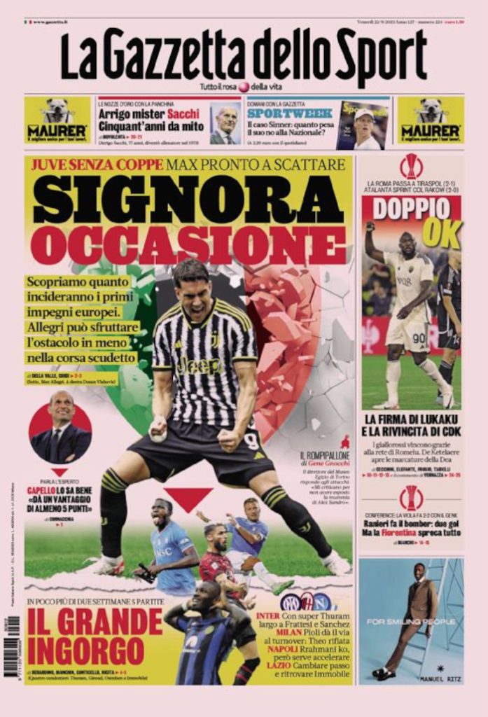 Today’s Papers – Lukaku is enough, Opportunity for Old Lady Today’s Papers – Lukaku is enough, Opportunity for Old Lady