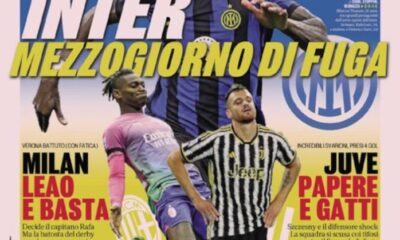 Today’s Papers – Juve horror show, Leao and that’s it, Inter escape Today’s Papers – Juve horror show, Leao and that’s it, Inter escape