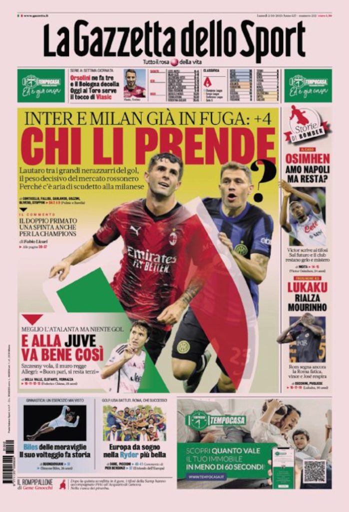 Today’s Papers – Osimhen defends Napoli fans, Juve hold Atalanta Today’s Papers – Osimhen defends Napoli fans, Juve hold Atalanta