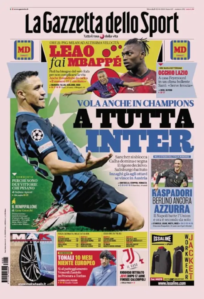 Today’s Papers – Italian Style, Leao be like Mbappe Today’s Papers – Italian Style, Leao be like Mbappe