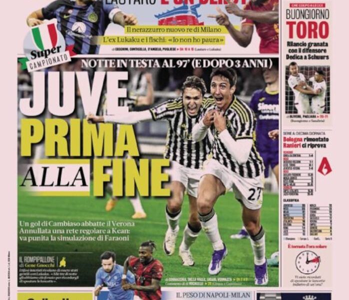 Today’s Papers – Juve to the end, It’s Inter-Rom, Napoli-Milan crossroads