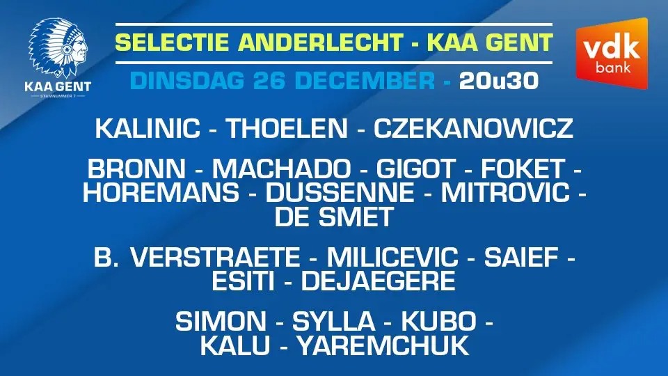 Simon, Esiti, and Kalu Included in Gent Squad for Boxing Day Clash Against Anderlecht Simon, Esiti, and Kalu Included in Gent Squad for Boxing Day Clash Against Anderlecht