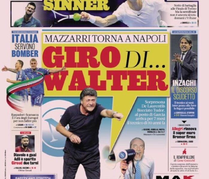 Today’s Papers – Mazzarri returns to Napoli, Juve fever, Italy need strikers