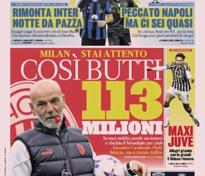 Today’s Papers – Almost Napoli, crazy Inter, Pioli ultimatum Today’s Papers – Almost Napoli, crazy Inter, Pioli ultimatum