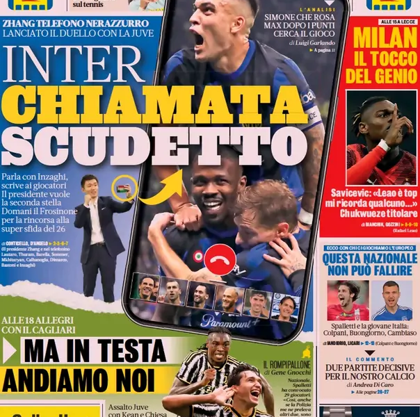 Today’s Papers – Inter Scudetto call, Derby d’Italia on horizon