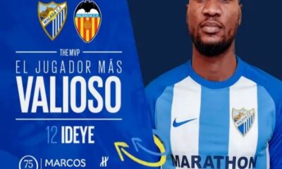Brown Ideye Clinches Malaga’s MVP Despite Disappointing Defeat to Valencia