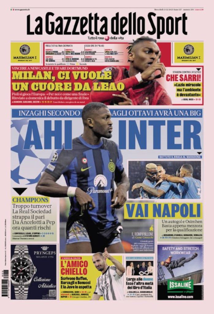 Today’s Papers – Inter second, Napoli go forth, Chiellini retires Today’s Papers – Inter second, Napoli go forth, Chiellini retires