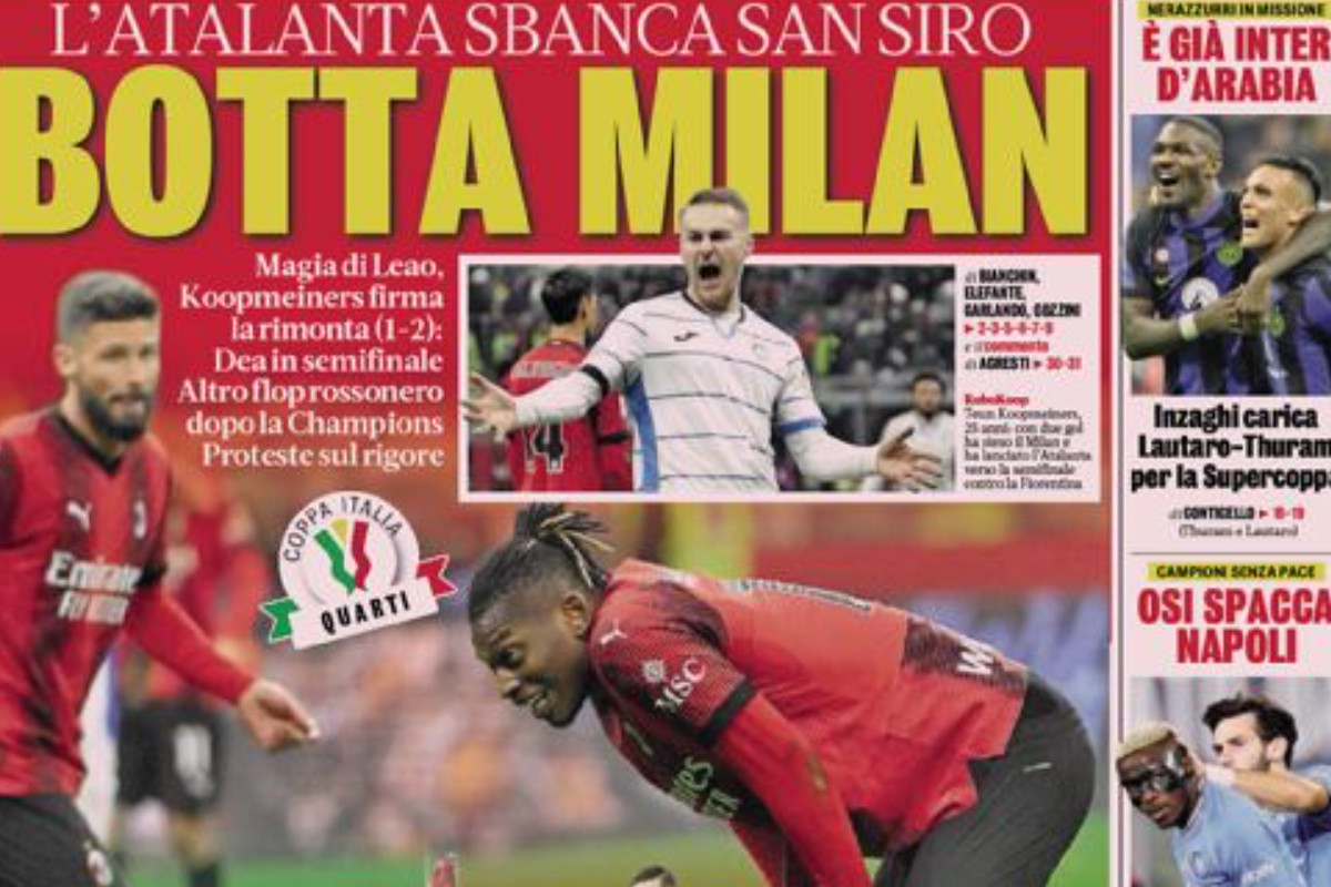 Today’s Papers – Atalanta conquer Milan, only Lazio, Mou flop Today’s Papers – Atalanta conquer Milan, only Lazio, Mou flop