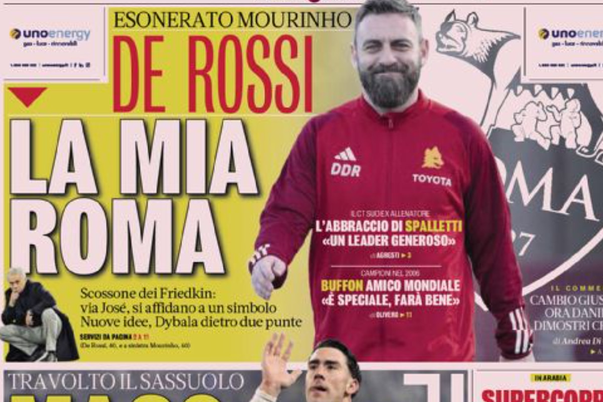 Today’s Papers – Mourinho sacked, De Rossi Roma, Magic Vlahovic Today’s Papers – Mourinho sacked, De Rossi Roma, Magic Vlahovic