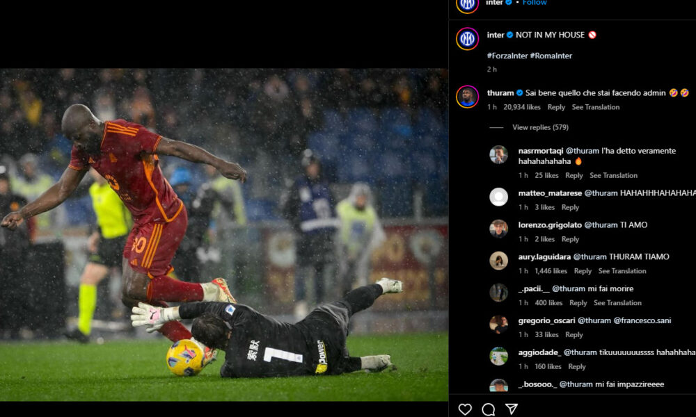 Thuram and Inter mock Lukaku after win over Roma Thuram and Inter mock Lukaku after win over Roma