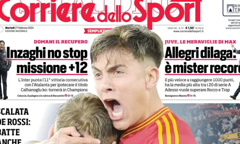 Today’s Papers – Trybala, Lazio KO, Premier League calls Inzaghi Today’s Papers – Trybala, Lazio KO, Premier League calls Inzaghi