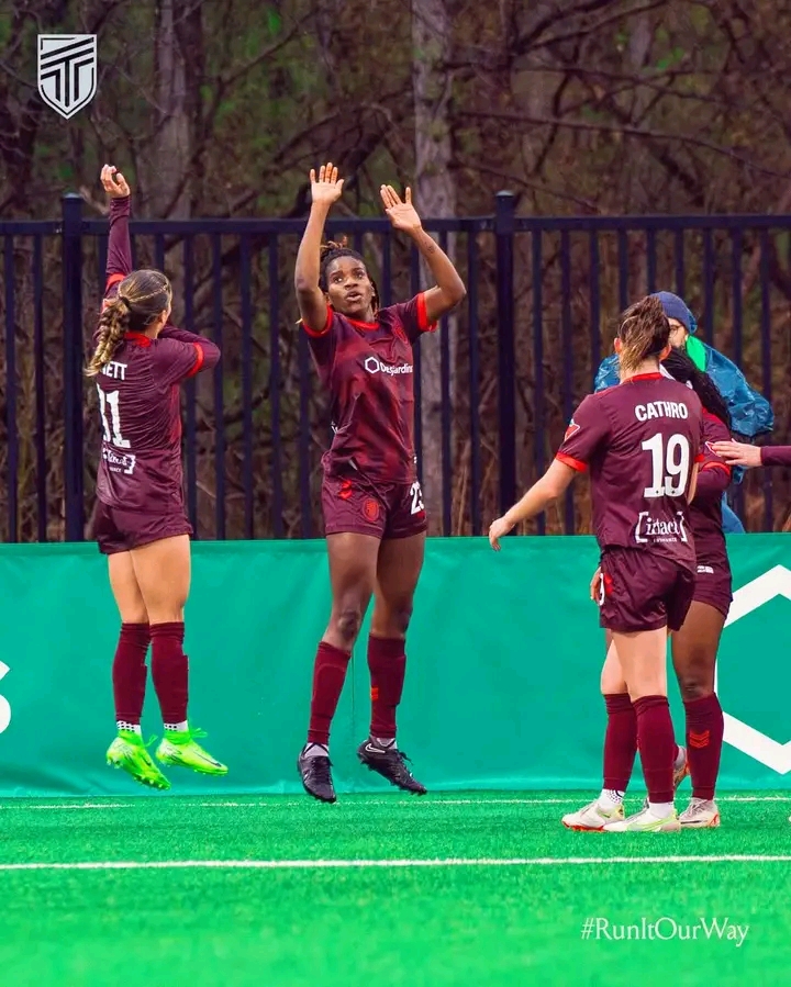 Esther Okoronkwo Celebrates Player of the Month Award at AFC Toronto Esther Okoronkwo Celebrates Player of the Month Award at AFC Toronto