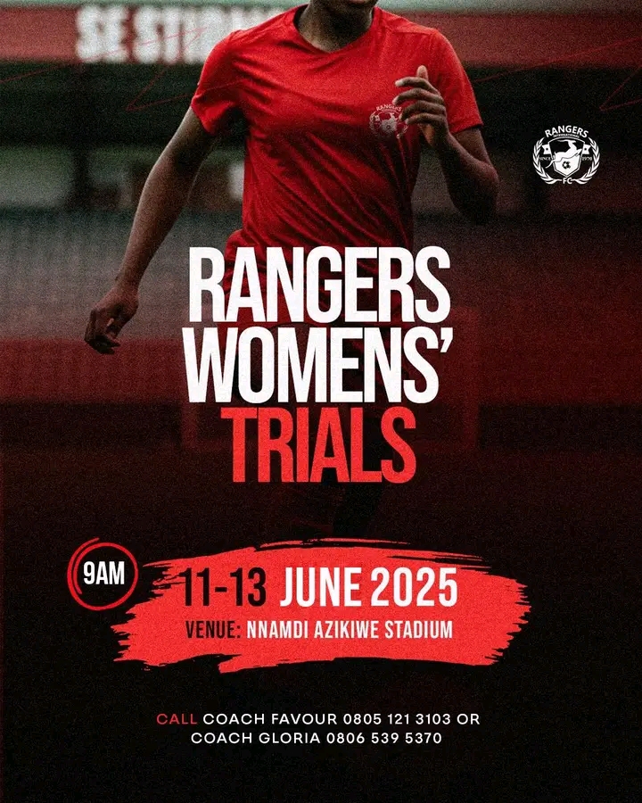 Rangers International Women announces open trials Rangers International Women announces open trials