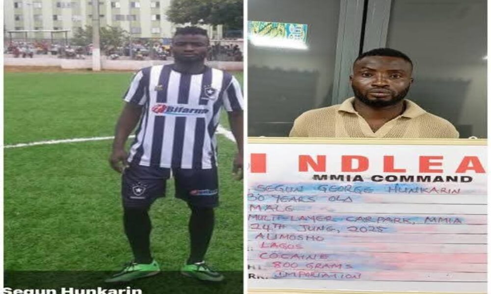 Ex-Nigerian footballer Segun Hunkarin arrested for cocaine trafficking at Lagos airport