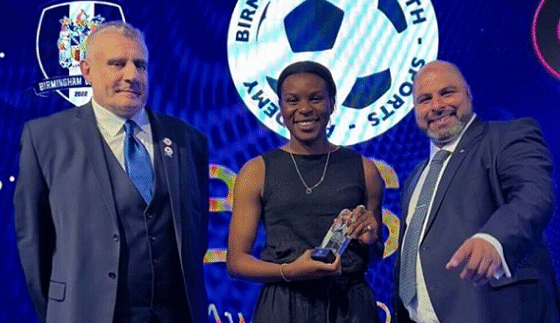 Ini Umotong receives award at Birmingham Youth Sports Academy