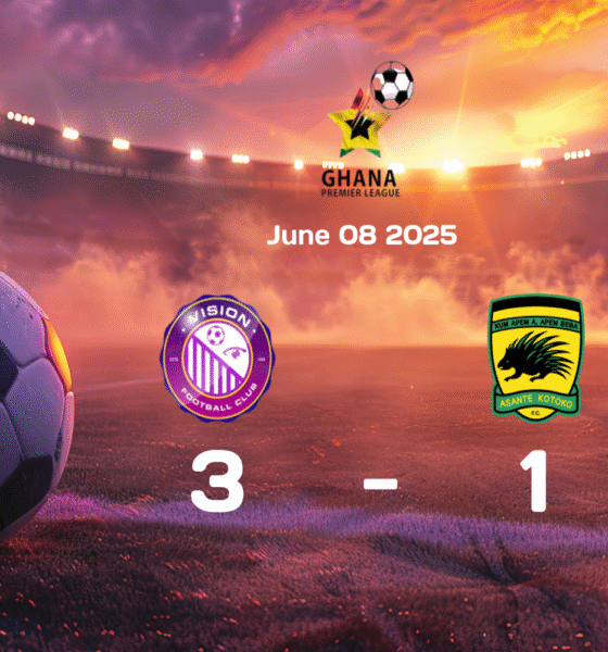 Vision Outshines Asante Kotoko with 3-1 Victory in 2025 Ghana Premier League Clash