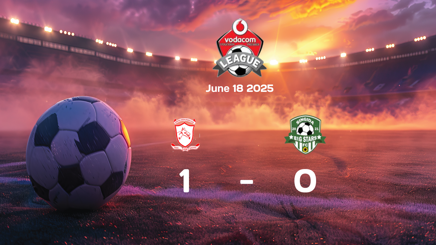 Coastal Union Clinches Victory Over Singida Big Stars 1-0 in Ligi Kuu Bara Match on June 18, 2025 Coastal Union Clinches Victory Over Singida Big Stars 1-0 in Ligi Kuu Bara Match on June 18, 2025
