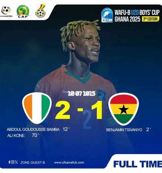 Côte d’Ivoire Edge Ghana to Set Up WAFU-B U-20 Final Clash with Nigeria