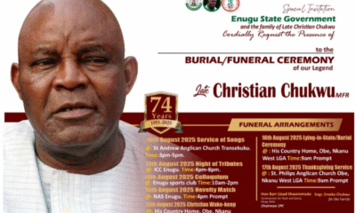 Christian ‘Chairman’ Chukwu to be laid to rest August 10 – Enugu Government
