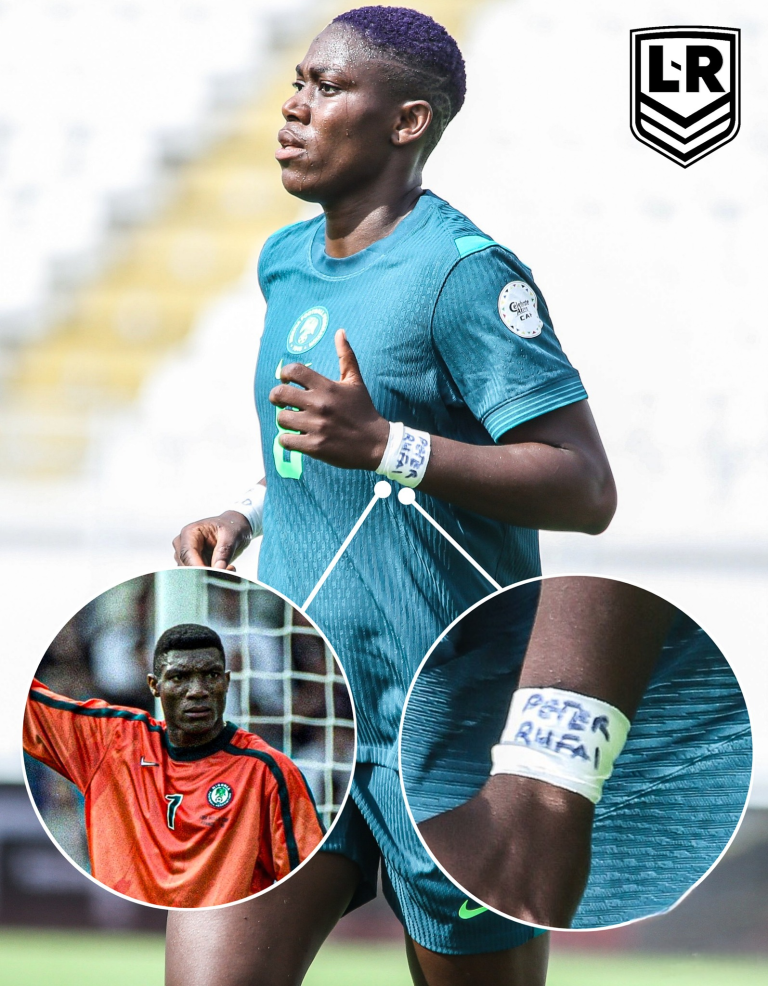 Asisat Oshoala Pays Personal Tribute to Late Peter Rufai in WAFCON Opener Asisat Oshoala Pays Personal Tribute to Late Peter Rufai in WAFCON Opener