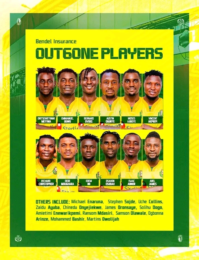 Bendel Insurance confirm departure of 14 players ahead of 2025/26 season Bendel Insurance confirm departure of 14 players ahead of 2025/26 season