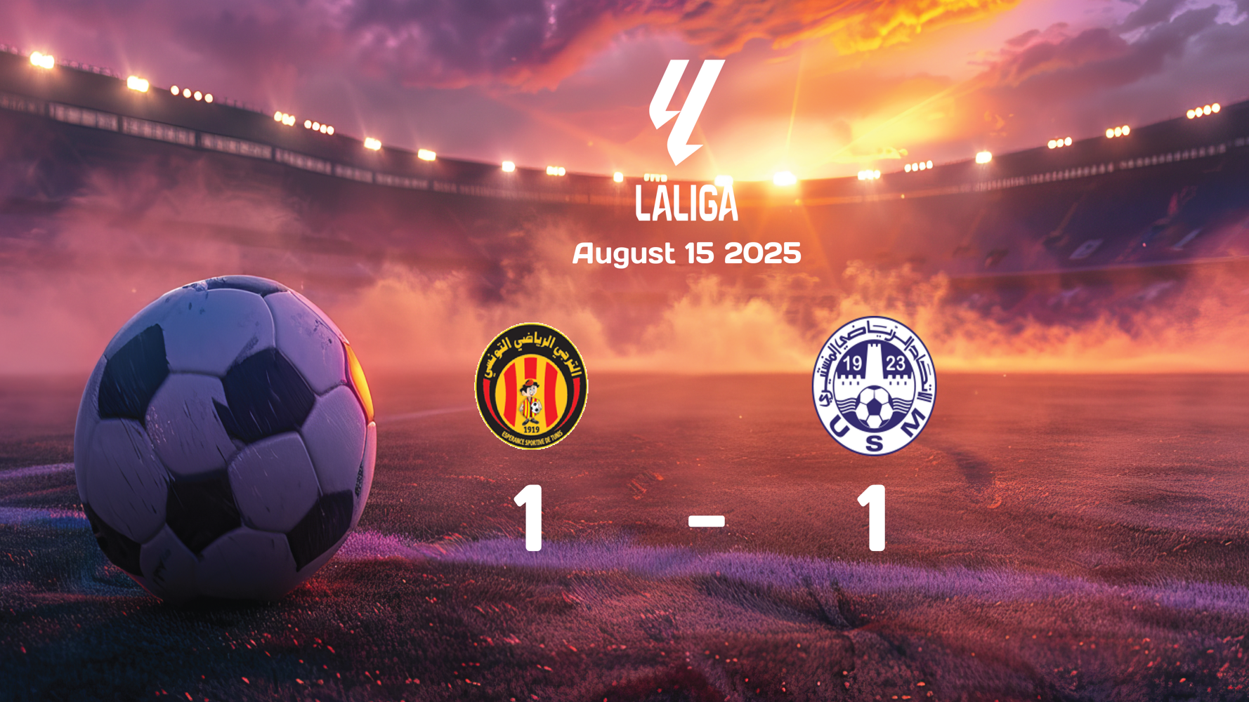 ES Tunis vs US Monastirienne Ends in 1-1 Draw in Ligue 1 Match on August 15, 2025 ES Tunis vs US Monastirienne Ends in 1-1 Draw in Ligue 1 Match on August 15, 2025