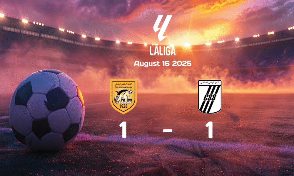 CA Bizertin holds CS Sfaxien to 1-1 draw in intense Ligue 1 clash on August 16, 2025