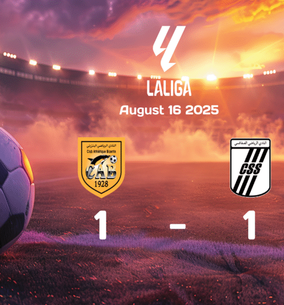 CA Bizertin holds CS Sfaxien to 1-1 draw in intense Ligue 1 clash on August 16, 2025