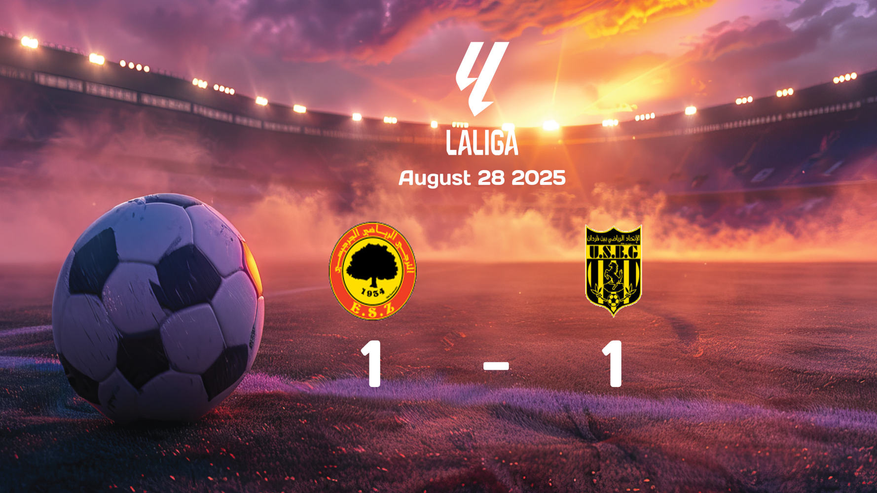 ES Zarzis and US Ben Guerdane Battle to a 1-1 Draw in Ligue 1 Clash on 2025-08-28