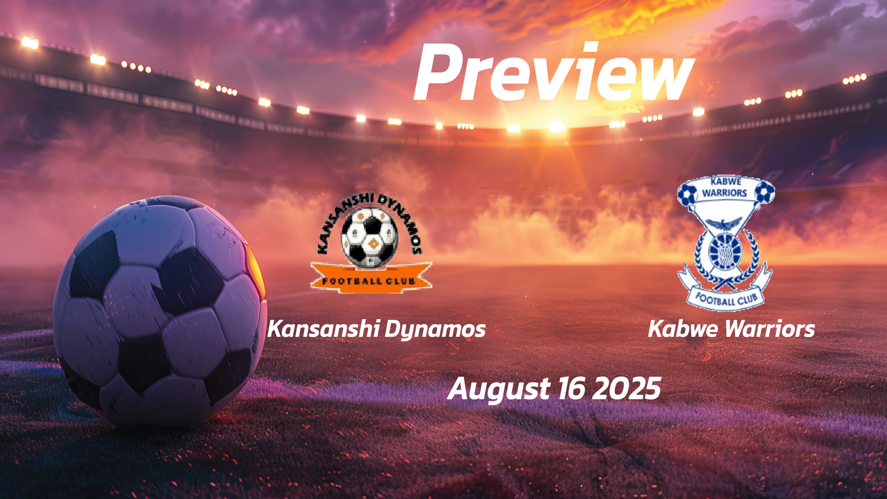 Kansanshi Dynamos vs Kabwe Warriors: Preview – Team News, Line-ups, Prediction and Tips | August 16 13:00 (GMT) Kansanshi Dynamos vs Kabwe Warriors: Preview – Team News, Line-ups, Prediction and Tips | August 16 13:00 (GMT)