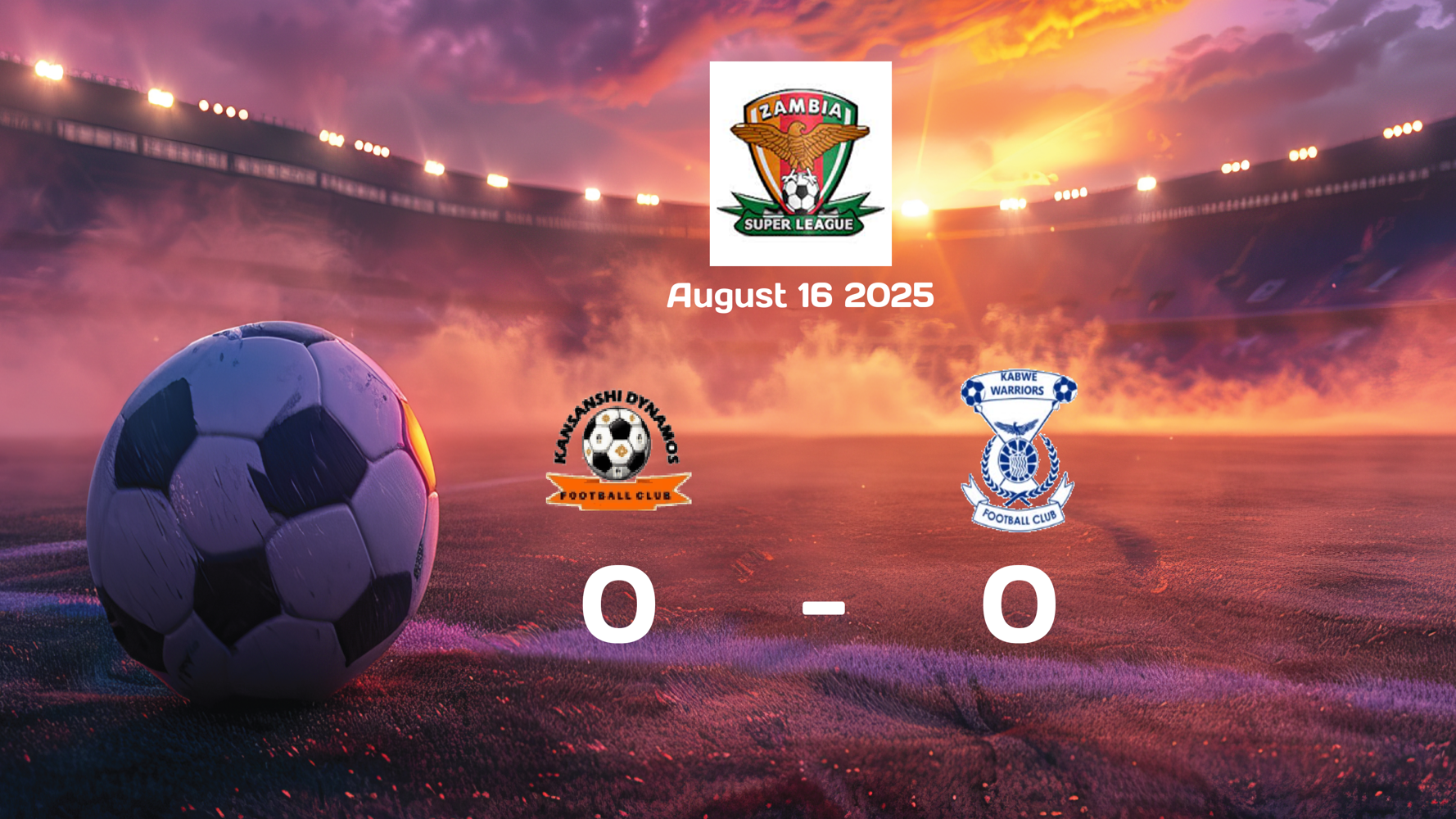 Kansanshi Dynamos vs Kabwe Warriors Ends in Stalemate 0:0 in Super League Clash on 2025-08-16 Kansanshi Dynamos vs Kabwe Warriors Ends in Stalemate 0:0 in Super League Clash on 2025-08-16