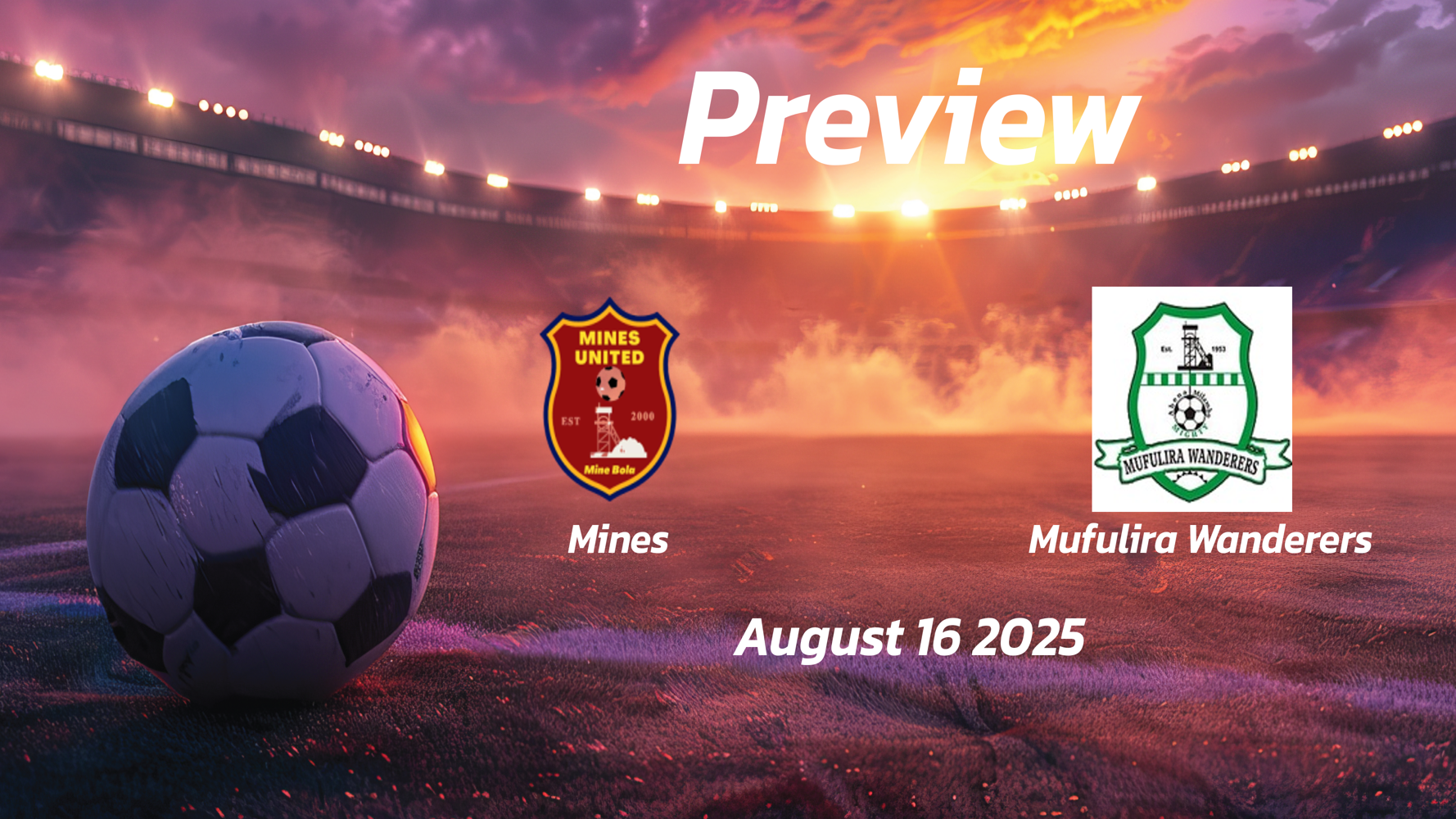 Mines vs Mufulira Wanderers: Preview – Team News, Line-ups, Prediction and Tips | August 16 13:00 (GMT) Mines vs Mufulira Wanderers: Preview – Team News, Line-ups, Prediction and Tips | August 16 13:00 (GMT)