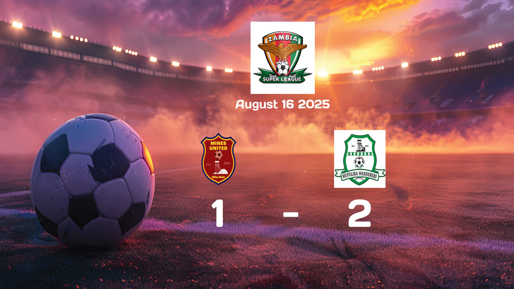 Mines vs Mufulira Wanderers Super League Match Report: Mufulira Wanderers Triumph 2-1 on 2025-08-16 Mines vs Mufulira Wanderers Super League Match Report: Mufulira Wanderers Triumph 2-1 on 2025-08-16